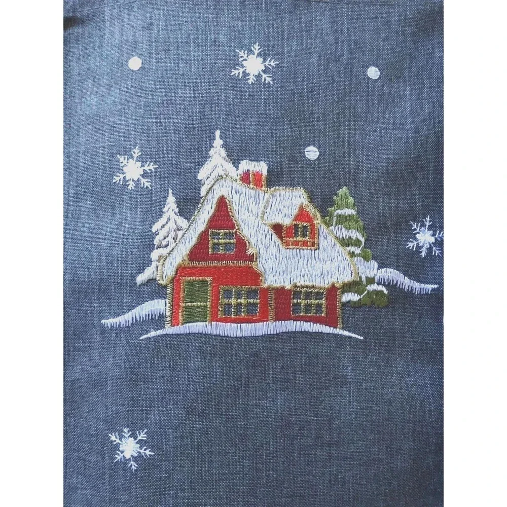 Rolande du Dreuilh Embroidered Placemats Set of 4 The Alpine Chalet Gray French